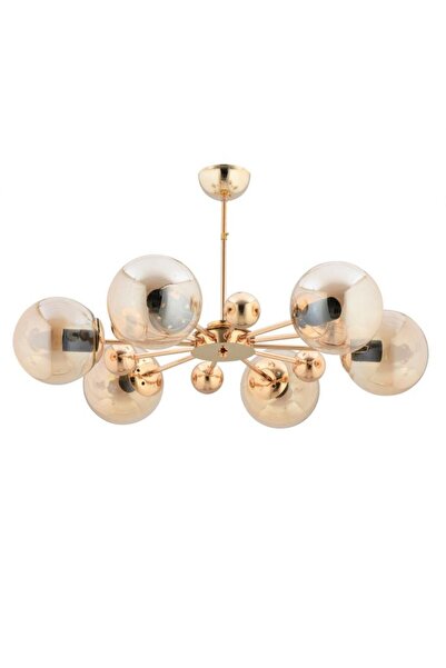 İstanbul Avize İstanbul Avize Nairobi 6'lı Gold Kasa Sarı Glop Camlı Avize