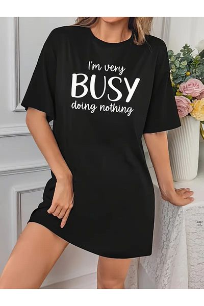 Pink Sky Rochie tricou cu mânecă scurtă pentru femei de mărime mare, cu decolteu, cămașă de noapte