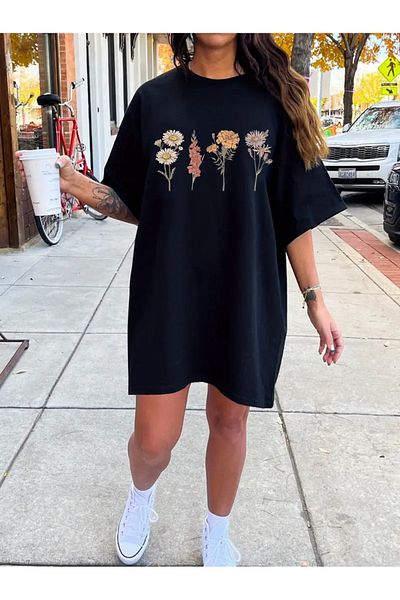 Pink Sky Rochie tricou cu mânecă scurtă pentru femei de mărime mare, cu decolteu, cămașă de noapte