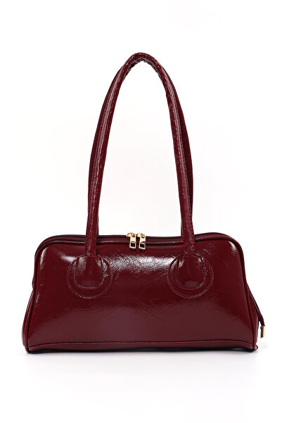 SHAKA Bordo Shk227 Kırışık Dokulu,Suni Deri, Fermuarlı ,Tek Bölmeli ,Askılı E...