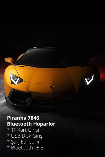 Piranha 7846 Kablosuz Bluetooth Hoparlör / USB-TF Kart Girişi / Şarj Edilebilir / Bluetooth v5.3