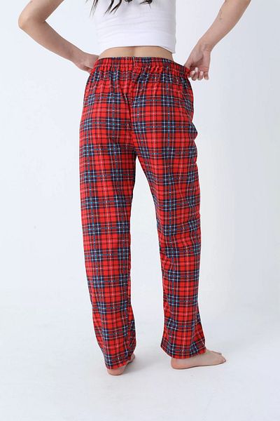 Erdenay Tekstil Plaid Patterned Elastic Waist Unisex Pajama Bottoms