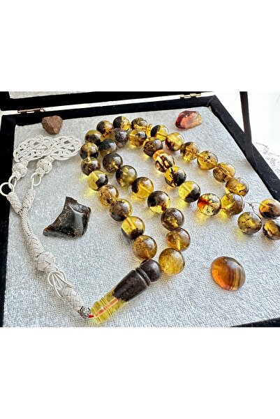 Damla Kehribarcılık Özel Fosilli yarım ay damla kehribar