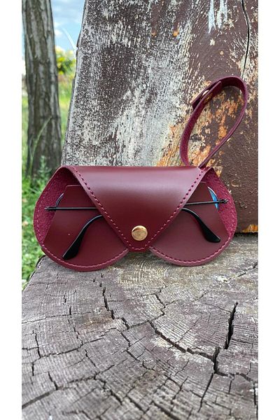 Atölyezümra Hanging Glasses Case Heart Model (Claret Red)