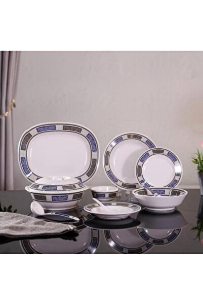 ROYALFORD 70 Piece Melamineware Dinner Set-includes Deep,flat And Oval Plate Serving Bowls And Spoon