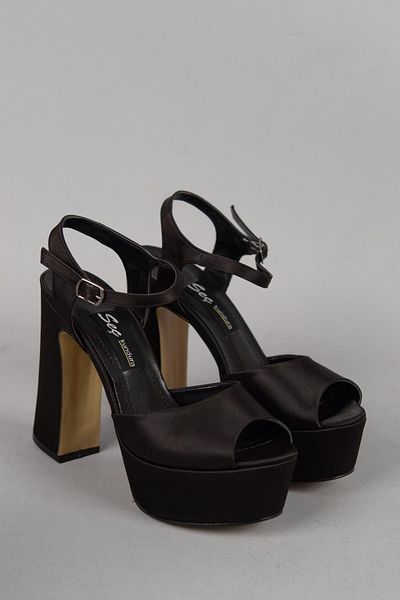 SEÇ KUNDURA Pantofi de seară negri cu toc cu platformă - Seç 361 (12,5 cm)