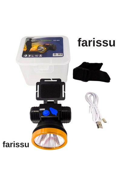 farissu Gold Kama GK-983 Şarjlı Kafa Lambası | 2000 mAh LED Baş Feneri