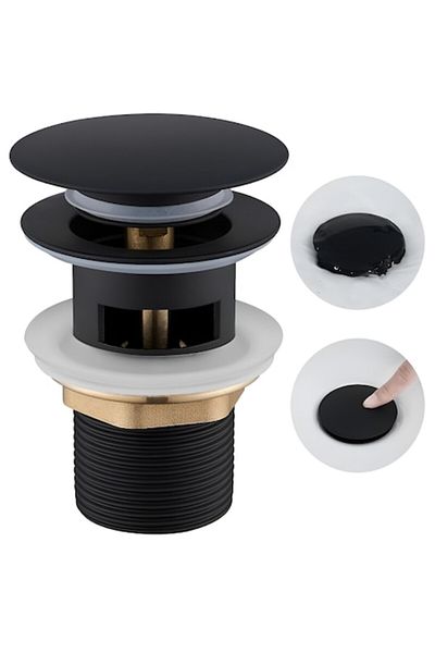BiXXBi Premium Matte Black Basin Faucet, Pop-Up, For Basin With Overflow