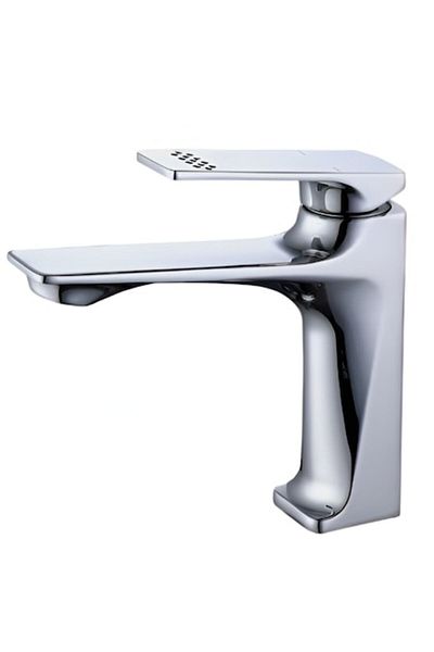 BiXXBi Baterie lavoar Bath X, aerator Newport, cartuș ceramic, premium, design modern, argintiu lucios