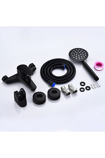 BiXXBi Faucet for Bath or Shower, Complete Set, Ceramic Cartridge, Brass, 1/2" Connection, Black