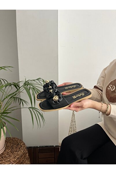 Behtah Kundura Damskie Letnie Srebrne Róże Haftowane Kapcie Sandały