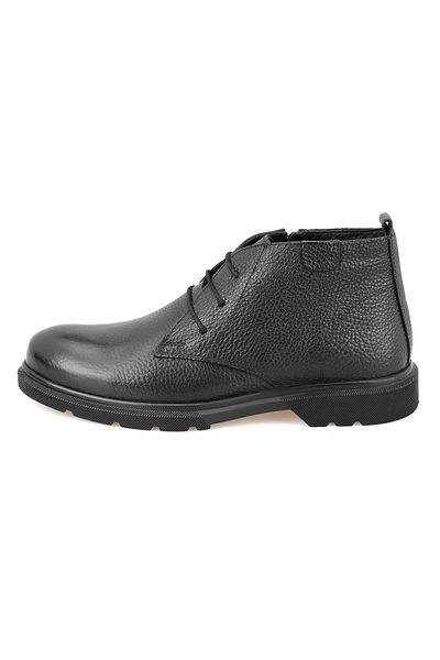 Desa Ανδρικές δερμάτινες μπότες Nicolo Black με φερμουάρ