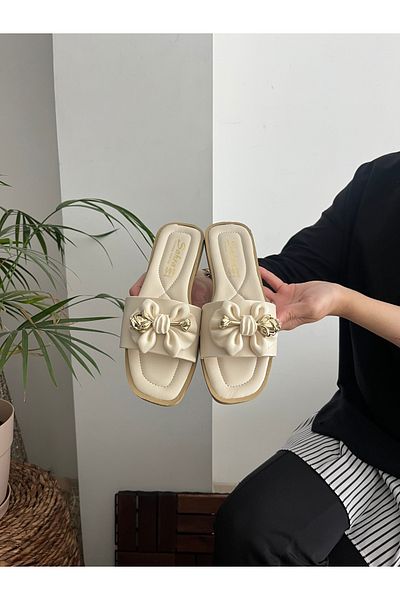 Behtah Kundura Papuci de damă de vară cu trandafiri bronșici, sandale, talpă confortabilă, ușoară