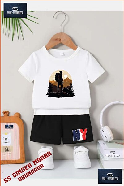 SS SİNSER Παιδικό μπλουζάκι με στάμπα "DAG ADAM" με λαιμόκοψη ποδηλάτου - Σετ...