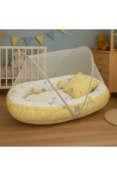 JULYA KİDS سرير أطفال لتقويم العظام من Babynest - شبكة ناموسية، 60x85 سم، قما...