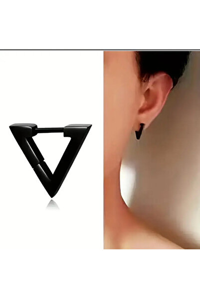 JORG ZENN Erkek Siyah Çelik Küpe JZ1905