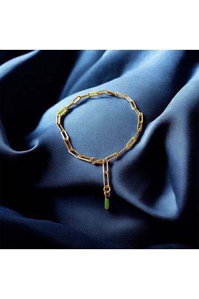 not cool. • the Basic Collection • Original Jade Stone Stainless Steel Charm Necklace Natural Stone Necklace