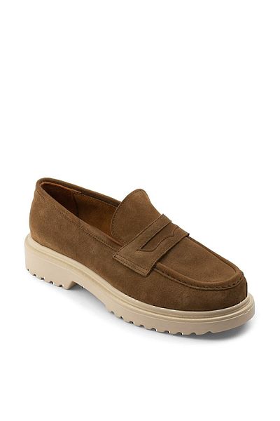 Deery Дамски обувки Loafers от естествен велур в цвят норка