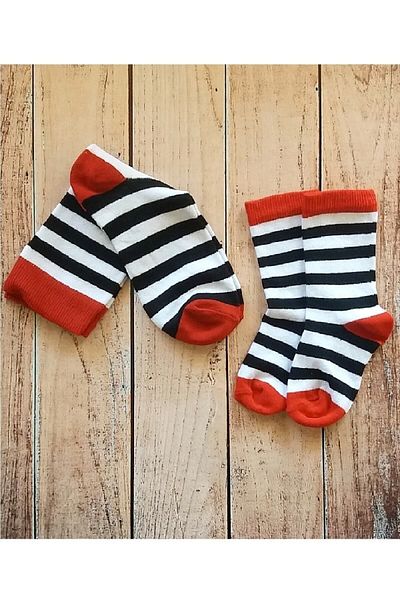 Panowill Design Baby Girl Boy Striped Unisex Mother Baby Socks Set 2 Pairs