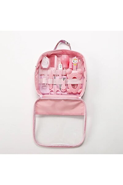 tutobaby Çantalı Bebek Bakım Seti Pembe (13 Parça)