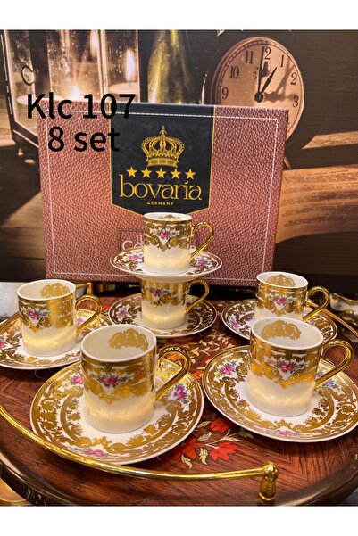 LOKMAN ZÜCCACİYE SHOWROOM Bovaria 24K Gold Emboss Handmade 6-Person Cup Set M5