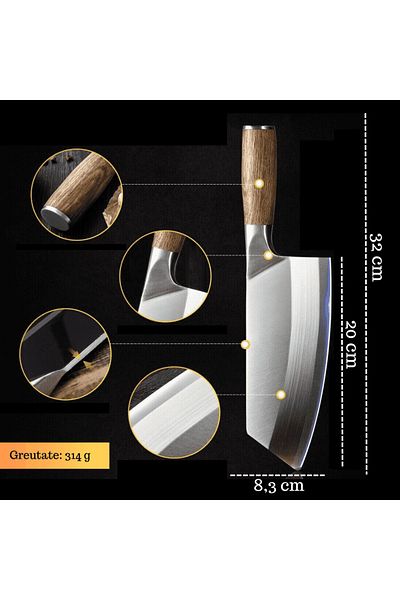 Köken Cuțit profesional Koken, oțel inoxidabil japonez universal, lamă de 20 cm, mâner din lemn