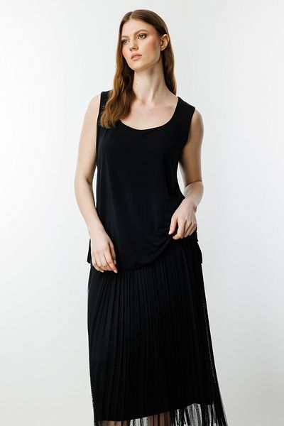 ON 51369 Text O-Neck Sleeveless Blouse