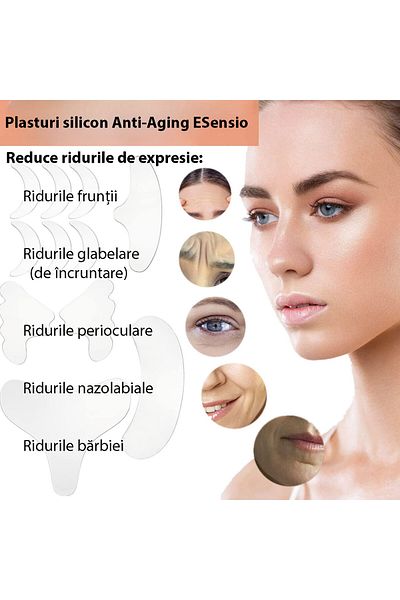 ESensio Silicone Medical Patches Anti-aging 11s, Wrinkle Reduction, Skin Revitalization, Reusable, 11 Pcs