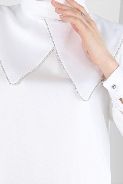 Alvina NECK DETAIL SILVERY TUNIC 43818