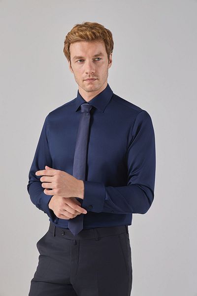 Paşahan Πουκάμισο Comfort Fit με διπλή μανσέτα