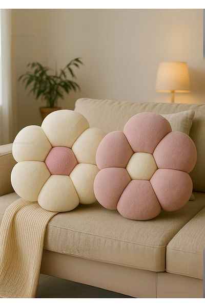 Plush Soft Plush Daisy Decorative Pillow Throw Pillow Cushion 2 Pack Quality Fabric Handmade