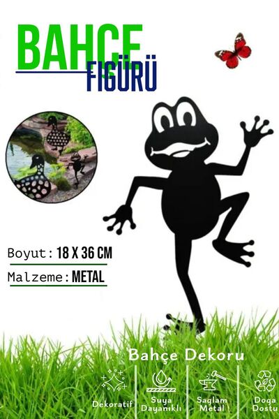 3art Metal Dekoratif Metal Bahçe Süsü - Bahçe Dekorasyonu - Saksı Üstüne Heyk...