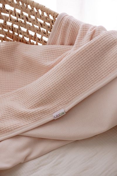 Lilabio 100% Organic Cotton Double Layer Pique Baby Blanket (90X90Cm)