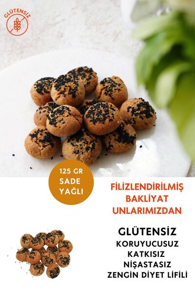 Genel Markalar Filizlendirilmiş Sorgum&karabuğday Unlu Glutensiz Sade Yağlı Mahlepli Tuzlu Kurabiye 125 G