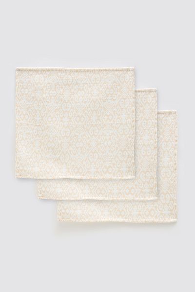 Atelier Babbi 3-Piece Mouth Diaper Set - İkat / Beige
