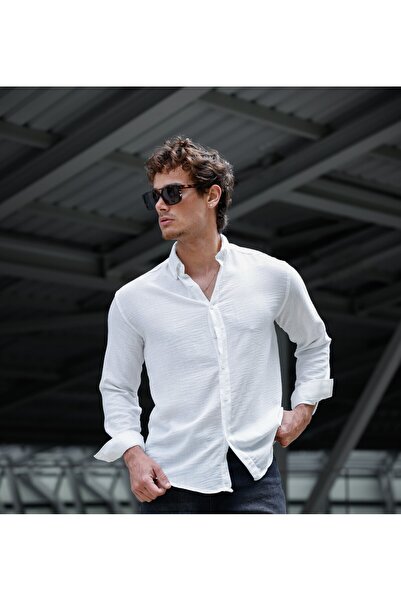 Newtime Ανδρικό λινό πουκάμισο 100% βαμβακερό μακρυμάνικο