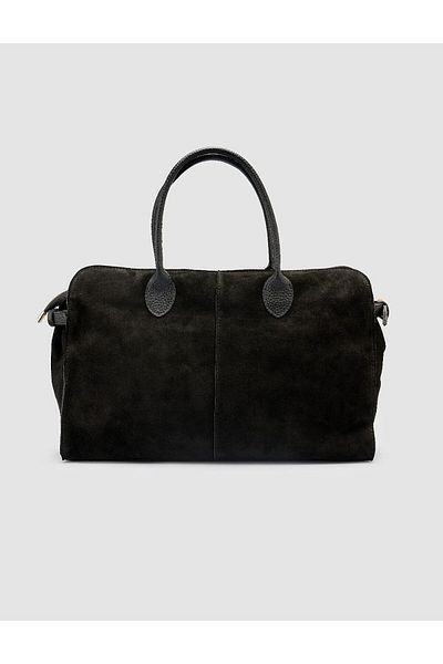 Cabani 100% Genuine Leather Black Suede Women's Handbag