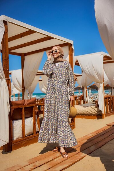 LOCCO Жіноча стилізована сукня з квітковим візерунком темно-синього кольору