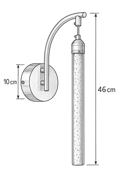 İstanbul Avize İstanbul Avize Aplik Rosa Tekli Gold Ledli Modern Lüx Aplik