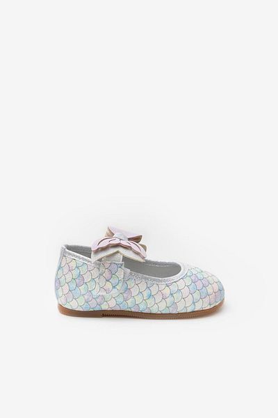 Le Mabelle Lilac Mermaid Patterned Girl's Ballerina Shoes