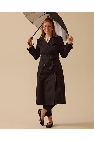 SEÇİL Women's Belted Pocket Detailed Buttoned Trench Coat - Black