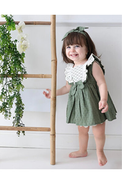 aysskids Lema Bandanalı Kız Bebek Elbise