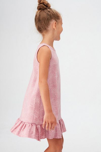 LOVETTI Lilac Flower Pattern Girl's Ruffled Bell Skirt Dress