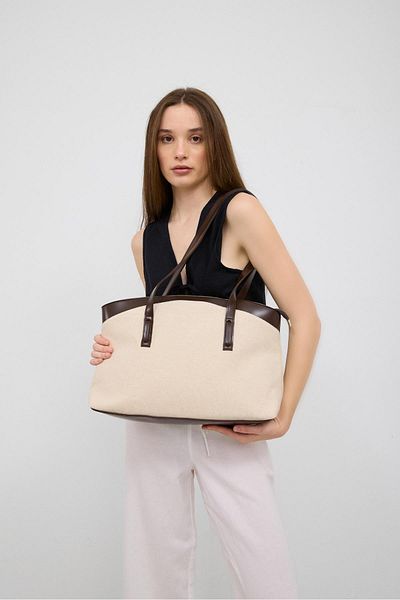 Shule Bags Geantă tote maro din pânză Citta
