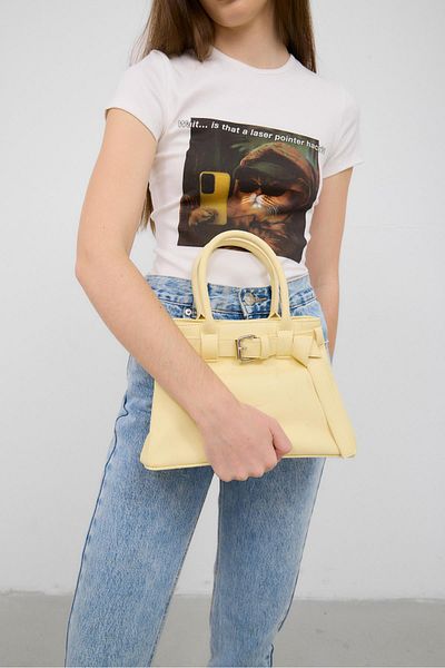Shule Bags Geantă de mână și de umăr Tess cu cataramă galbenă