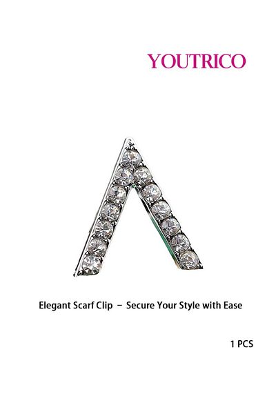Youtrico New V-Shaped Rhinestone Silk Scarf Buckle - Sparkling Elegant Accessory for Women