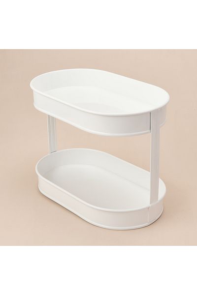 Evidea Bath 2 Tier Oval Organizer - White - 32.5X19 cm