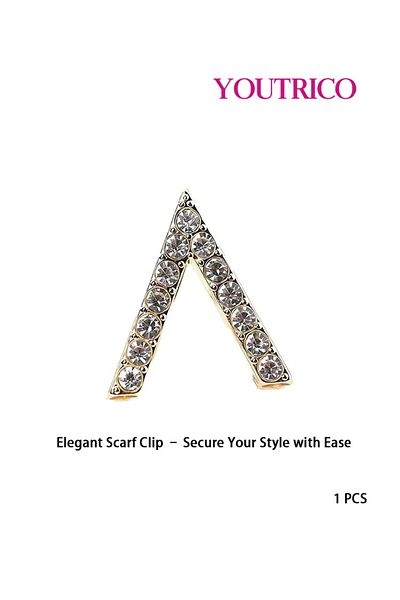 Youtrico New V-Shaped Rhinestone Silk Scarf Buckle - Sparkling Elegant Accessory for Women