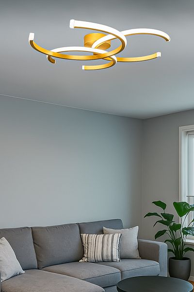 Fer Avize Noris Modern Design Antique Color Living Room Kitchen Hall White Led 3-Piece Chandelier