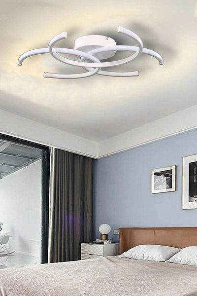 Fer Avize Noris Modern Design White Color Living Room Kitchen Hall White Led 3-Piece Chandelier